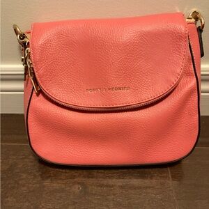 Poppy & Peonies Coral-Pink Crossbody Bag with Gold Hardware